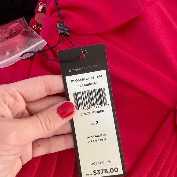 NWT BCBGMaxAzria “Sabrinna” Red Bows Dress, Size 2 - Picture 5 of 5